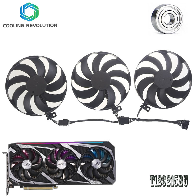 Rtx 3090 24Gb Gddr6X - 87มม.T129215BU DC12V 0.50AMP RTX3050 RTX3060พัดลมการ์ดกราฟิกสำหรับ ASUS